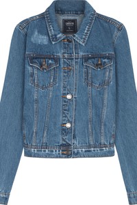 Áo khoác denim cổ đức nữ