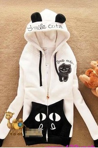 Áo khoác nữ nỉ có nón hình mèo sành điệu tAK193