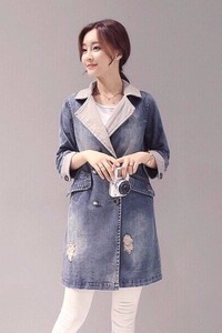 Áo khoác jean dáng dài