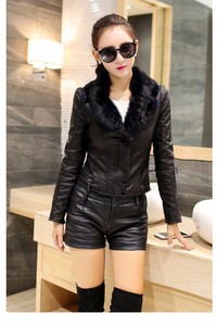 Áo khoác da lót lông cổ - CHST-492