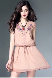 Đầm voan thêu hoa - CHST-679