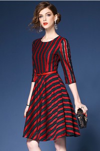 Đầm ren tay lỡ kèm thắt lưng - CHCC-087