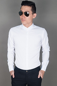 Áo sơ mi nam trơn cổ bẻ đơn giản 03000640101