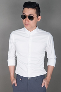 Áo sơ mi nam trơn cổ bẻ đơn giản 03000640125