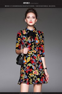 Đầm họa tiết đuôi cá kèm nơ - CHCC-061