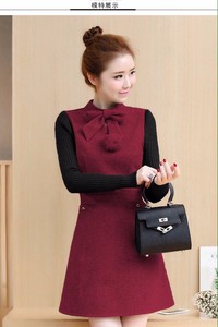 Đầm xòe dạ thắt nơ - CHST-514