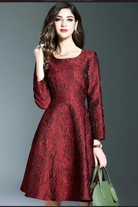 Đầm gấm xòe họa tiết - CHCC-033