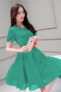 Đầm voan xòe cổ rời - CHGT-214