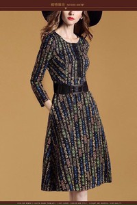 Đầm họa tiết kèm phụ kiện - CHST-371