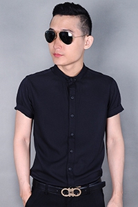 Áo sơ mi tay ngắn trơn BHS màu đen 03000260102