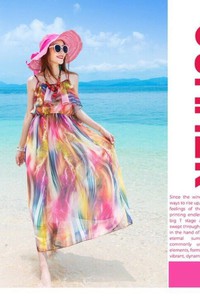 Đầm maxi 2 dây cổ bèo - CHST-801