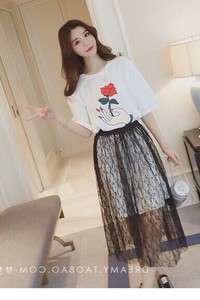 Đầm suông phối chân váy ren- ST018-H250