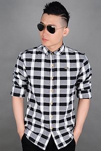 Áo sơ mi nam tay dài sọc caro SM1209