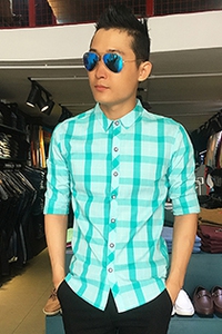 Áo sơ mi nam tay dài sọc caro SM1195