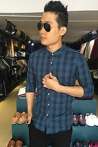 Áo sơ mi nam tay dài sọc caro SM1197