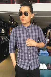 Áo sơ mi nam tay dài sọc caro SM1198