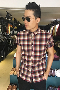 Áo sơ mi nam tay ngắn sọc caro SM1189