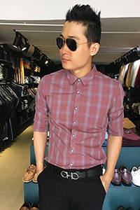 Áo sơ mi nam tay dài sọc caro SM1184