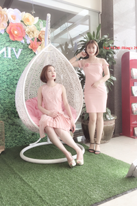 Váy đầm hồng tôn dáng