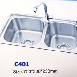 Chậu rửa bát Inox 2 hố C401