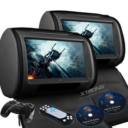 Đầu DVD di động cảm ứng XTRONS 2X Black 9 Touch Screen Pillow Car Headrest Monitor DVD Player FM Game