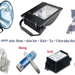 Bộ đèn metal 400w pha vuông ip 65 philipd, sân bóng đá, cầu lông, nhà xưởng