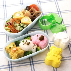 Khuôn cơm, bánh bộ 3 hình cá, gấu, voi_GD87