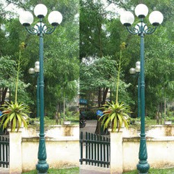 Cột đèn sân vườn Dc07, cột trang trí đế gang banian.