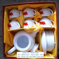 ấm chén decal có hộp cao cấp