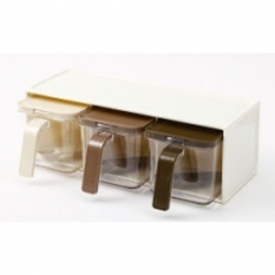 Bộ 3 lọ gia vị kèm giá đựng  