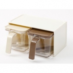 Bộ 2 lọ gia vị kèm giá đựng