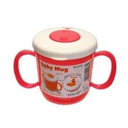 Cốc tập uông có tay cầm màu hồng 