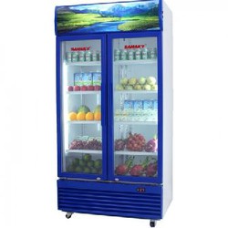 tủ mát 2 cánh mở sanaky 1000 lít viền xanh, bảo hành 12 tháng.