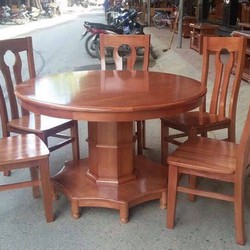 ​Bộ Bàn Ghế Ăn Tròn Gỗ Xoan Đào 6 ghế