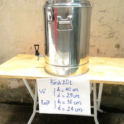 Bình ủ nước giữ nhiệt inox 2 lớp 20l