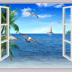 tranh 3d bờ biển