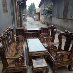 Bộ bàn ghế giả cổ minh quốc đào gỗ tràm phun giả mun