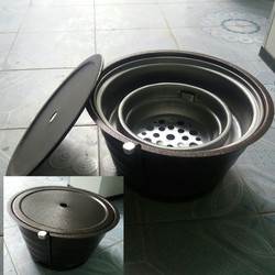 Bếp nướng than hoa âm bàn hút dương có lắp đậy cho quán nướng giá rẻ
