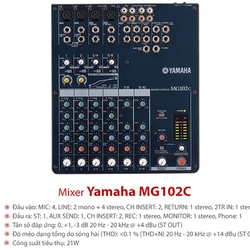 Bàn mixer Yamaha MG102C
