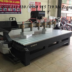 Máy cnc đục gỗ , máy cnc 2025 6 đầu đục tượng gỗ