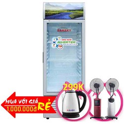 Tủ Mát Sanaky Inverter 340 Lít Vh 408k3 Nhôm R600a