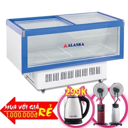 Tủ Mát Nằm Cửa Kiếng Lùa Alaska 350 Lít Lc 450b Nhôm R134a