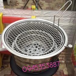 Bếp nướng âm bàn than hoa không khói hút trên ,có lắp đậy hàn quốc dùng cho quán nướng lẩu 