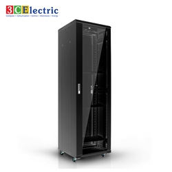 Tủ C Rack 45U19W800D1000 màu đen cánh cửa mica