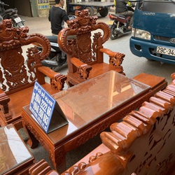 Bộ bàn ghế nghê đỉnh tay khuỳnh gỗ g.õ đỏ