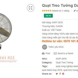 Quạt Treo Tường Dasin KWP 3076