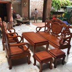 Bộ bàn ghế giả cổ kiểu guột gỗ g.ụ