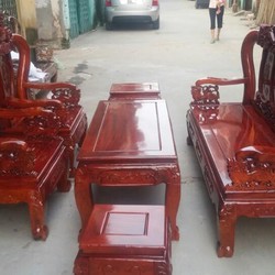 Bộ bàn ghế trạm nghê đỉnh gỗ xà cừ