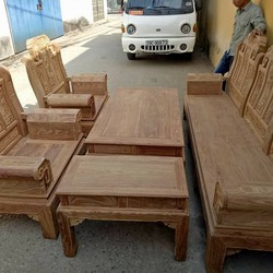 Bộ Bàn Ghế Như Ý Voi Hộp Gỗ Hư.ơng Vân, Bộ 2m2 và 2m4
