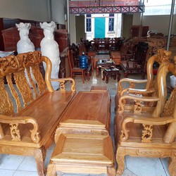 Bộ bàn ghế trạm đào gỗ l.im